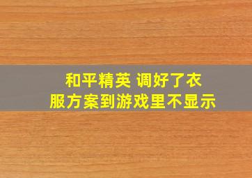 和平精英 调好了衣服方案到游戏里不显示